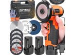 Kraft&Dele | Smerigliatrice Angolare A Batteria, 1500Mah, 2X12V Batteria, Set Di Accessori