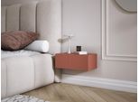 Comodino Sospeso Con Cassetto - Fronte A Doghe - Colore: Mattone, 40 X 20 X 16 Cm