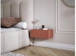 Comodino Sospeso Con Cassetto - Frontale Liscio - Colore: Mattone, 40 X 20 X 16 Cm