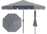 Ombrellone Costway 300 Cm, Ombrellone Da Giardino Con Manovella E Mantovana, Pieghevole A 35° Su Entrambi I Lati, Ombrellone Da Patio, Ombrellone Da Mercato Grigio