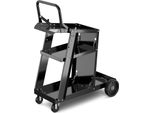 Carrello Per Saldatura Costway Con 3 Ripiani E Catene Antiribaltamento, Carrello Per Attrezzature Di Saldatura In Metallo Per Attrezzature Di Saldatura Tig Mig E Tagliatrici Al Plasma