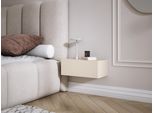 Comodino Sospeso Con Cassetto - Frontale Liscio - Colore: Cashmere, 40 X 20 X 16 Cm