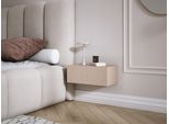 Comodino Sospeso Con Cassetto - Fronte A Doghe - Colore: Marrone Caramello, 40 X 20 X 16 Cm
