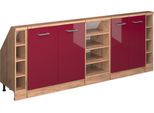 Vicco Set Di Mobili Sottotetto Rion, Set Di 5, Rosso Lucido/Rovere Dorato/Quercia Dorata