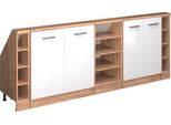 Vicco Set Di Mobili Sottotetto Rion, Set Di 5, Bianco Lucido/Oro Power Oak/Quercia Dorata