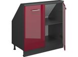 Vicco Mobile Sottotetto Rion, Con 2 Porte, Rosso Lucido/Antracite/Antracite
