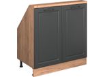 Vicco Mobile Cucina Sottotetto R-Line, 80 Cm Con 2 Porte, Antracite Country House/Oro Kraft Oak