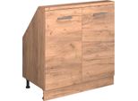 Vicco Mobile Cucina Sottotetto R-Line, 80 Cm Con 2 Porte, Quercia Dorata