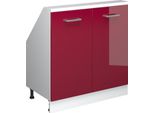 Vicco Mobile Sottotetto Rion, Con 2 Porte, Bordeaux Lucido/Bianco/Bianco