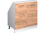 Vicco Mobile Cucina Sottotetto R-Line, 80 Cm Con 2 Porte, Quercia Dorata/Bianco