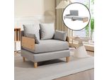 Divano Letto A 1 Posto 'Seinlus' A Scomparsa 81 X 88 X 68 Cm Grigio Chiaro