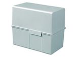 Han 976-11 Scatola Schedario Din A6 Orizzontale - Per 400 Schede Con Cerniera In Acciaio, Grigio Chiaro