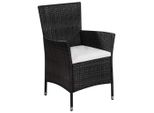 Vidaxl Sedia E Sgabello Da Giardino Con Cuscini In Rattan Nero