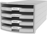 Han 1013-11 Cassettiera Impuls - A4/C4, 4 Cassetti Aperti, Grigio Chiaro
