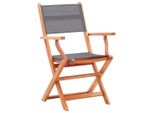 Vidaxl Sedie Da Giardino 2 Pz. Pieghevoli In Legno Massiccio Di Eucalipto E Textilene