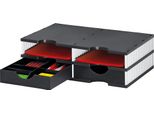 Styro 268-0202.0995S Stazione Di Smistamento Styro Styrodoc Duo, 4 Scomparti, Bianco/Nero