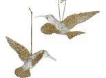Decorazione Per Albero Di Natale In Plastica Colibrì 11 Cm Trasparente / Oro 1 Pezzo Assortito.