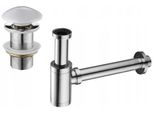 Mexen Semiforo Per Lavabo Rotondo Con Tappo Ceramico Clic-Clac, Senza Troppo Pieno, Cromo/Bianco - 7991050-02