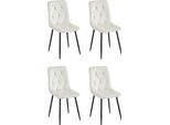 Sedia Da Pranzo Casadolce Melko, Set Di 4, Beige, 43X54X91 Cm, Imbottita, Cuciture Decorative Su Schienale E Seduta, 120 Kg. Capacità Di Carico