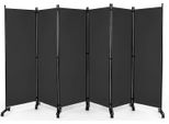 Divisorio Per Ambienti Costway Con Ruote Bloccabili, Schermo A 6 Pezzi 334,5 X 30 X 172 Cm, Divisorio Pieghevole, Schermo Per La Privacy Per Soggiorno, Camera Da Letto, Ufficio (Grigio)