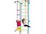 Parete Da Arrampicata Per Bambini Costway, Parete Da Arrampicata In Metallo, Parete Da Ginnastica 107X83X223Cm, Attrezzatura Sportiva Per Bambini E Adulti Fino A 100Kg (Giallo E Blu)