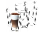 Bicchiere In Vetro A Doppia Parete Kadax "Haga"", Bicchieri Termici, Bicchiere Per Succo Di Frutta, Tè, Caffè, 6 Pezzi, 380 Ml"