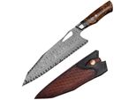 Coltello Da Cucina In Damasco Harahu TA-26679 - Marrone KP26679