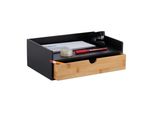 Organizzatore Da Scrivania Relaxdays In Bambù Ripiano 1 Cassetto Hbt 11 X 32 X.;