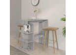 The Living Store Tavolo Da Bar Con Ripiano Grigio Sonoma 100X50X101,5 Cm