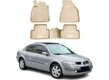 2002-2009 Renault Megane Tappetini Tpe Beige 4 Pz