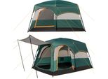 Tenda Da Campeggio Costway Per 4-6 Persone, Tenda A Tunnel Con Tenda, Parete Divisoria Per 2 Stanze E Borsa Di Trasporto