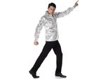 Camicia Da Uomo Disco Con Paillettes Anni '70 Argento - Xl
