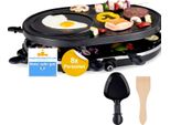 Set 8 Persone Raclette Grill Ovale - Con Piastra E Funzione Crepes - Griglia Da Tavolo Incl. Padelle E Raschietto