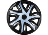 Copricerchi Per Cerchi In Acciaio Set Di 4 Coprimozzi Bicolore Per Auto Adatto Alla Maggior Parte Delle Marche E Dei Cerchi Plastica Abs (Azzurro/Nero, 15")"