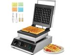 VEVOR kommerzielles Waffeleisen Waffelmaschine 2000 W antihaftbeschichtetes belgisches Waffeleisen aus Edelstahl mit Temperatur- und Zeitregelung, für Restaurant Bäckerei Snackbar 2 Stk. Waffeln