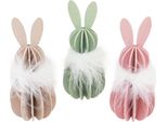 Coniglietti Pasquali Decorazioni Da Tavola Coniglietto In Legno Colorato Set Da 3 Pezzi - Decorazioni Decorazioni Pasquali Tavola Pasquale Struttura A Lamelle, 3 Pezzi