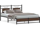 Vidaxl Struttura Letto Senza Materasso Rovere Marrone 140X190 Cm Materiale A Base Di Legno