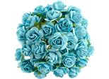 Rosen Aperto 25Mm 25 Pezzi Fiori Di Carta Di Gelso Scrapbooking, Turchese