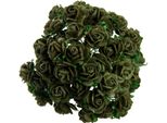 Rosen Aperto 25 Mm 25 Pz. Carta Gelso Scrapbooking Fiori Verde Oliva