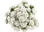 Rosen Aperto 25 Mm 50 Pz. Fiori Di Carta Di Gelso Per Scrapbooking, Bianco