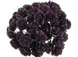 Rosen Aperto 25 Mm 25 Pezzi Fiori Di Carta Di Gelso Per Scrapbooking, Melanzana