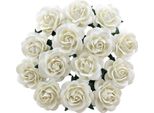 Rosen Traliccio 35Mm 25Pcs Scrapbooking Fiori Di Carta Di Gelso, Bianco