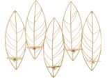 Mauro Ferretti Candeliere A Foglia Per 5 Candele 66X14X56 Cm Oro