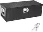 Succebuy 30 "X13 ""X9.6"" Robusta Cassetta Porta Attrezzi In Alluminio Per L'area Di Carico, Cassetta Con Piastra Diamantata E Maniglia Laterale E Chiavi Di Chiusura Per Pick-Up, Camper, Rimorchio - Nero"