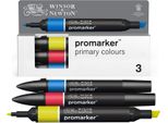Winsor & Newton Promarker Pennarelli Ad Alcool A Punta E Scalpello, 3 Pezzi Toni Primari