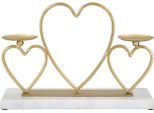 Mauro Ferretti Candeliere A Cuore Per 2 Candele 30X9X20 Cm Oro