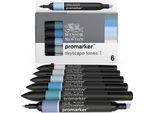 Winsor & Newton Promarker Pennarelli Ad Alcool Fini E A Scalpello, 6 Pezzi Skyscape