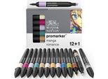 Winsor & Newton Promarker Pennarelli Ad Alcool A Punta E Scalpello, 12+1Pz Manga Romance