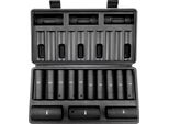 Succebuy Set Di Bussole A Percussione Da 1/2 Pollice, 13 Pezzi, Bussole Metriche Profonde 10-24 Mm, Acciaio Legato A 6 Punti CR-V Per Riparazioni Auto Con Custodia