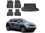 Set Di Tappetini E Fodere Per Il Bagagliaio Omac Per Nissan Juke 2010-2019 In Gomma Nera 5X